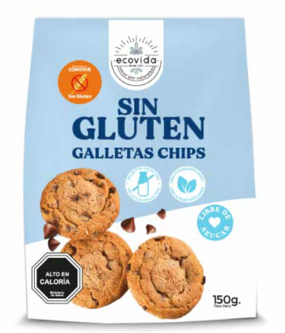 Ecovida - Galletas Chips veganas (sin gluten o azúcar) 150g