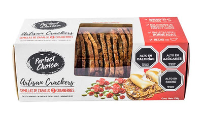 Perfect Choice - Galletas Artisan Crackers semillas de zapallo & cranberries