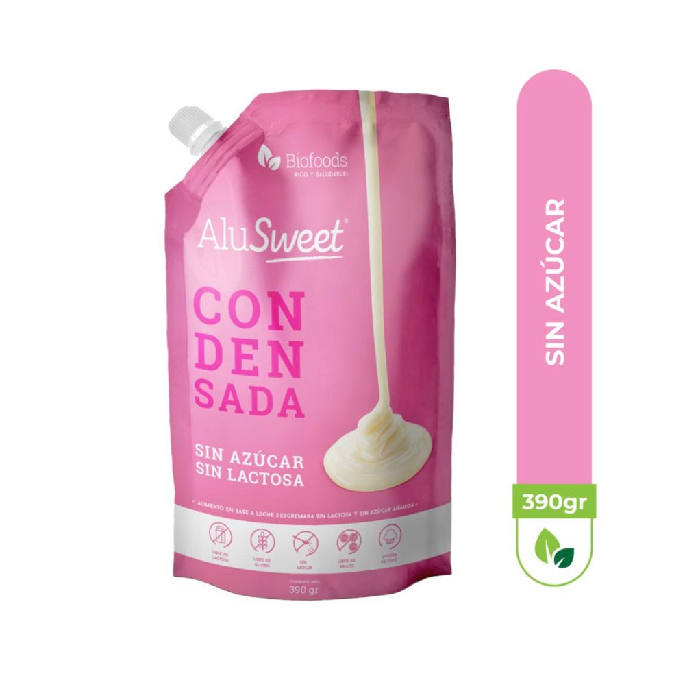 AluSweet - Leche condensada (sin azúcar, sin lactosa) 390g