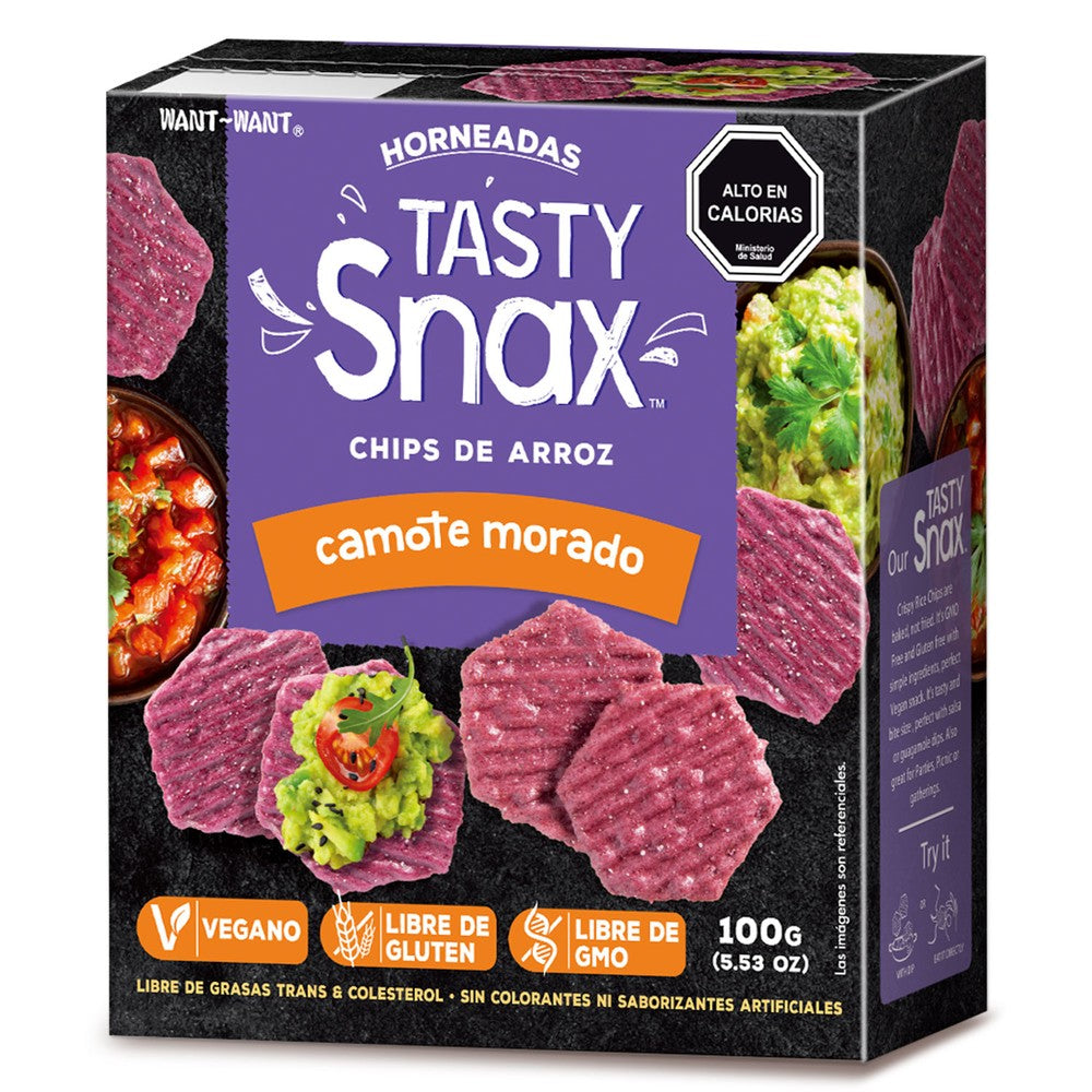 Tasty Snax - Chips de Arroz y Camote Morado Tasty Snax (sin gluten, vegano) 100g