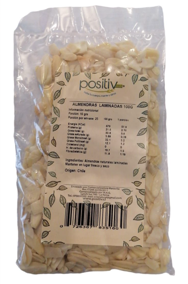Almendras laminadas sin piel 100g