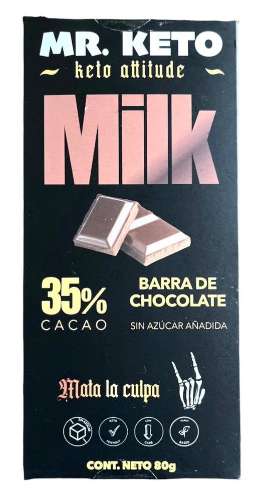 Mr. Keto - Barra KETO chocolate Milk 80g - chocolate de leche
