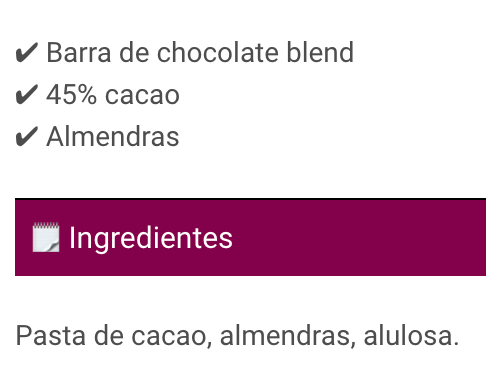 Sabores sin culpa - Chocolate keto blend almendras 45% cacao (sin gluten, vegano)