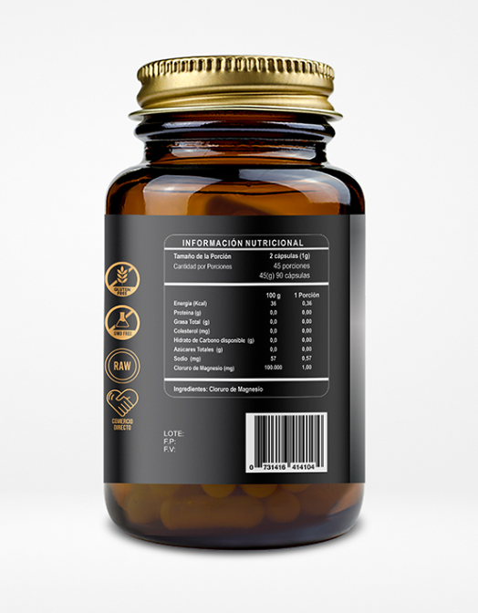 Cloruro de Magnesio 500mg (90 cápsulas)