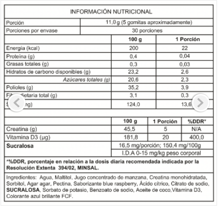 Creatina en Gomitas 150 Gummies - Foodtech
