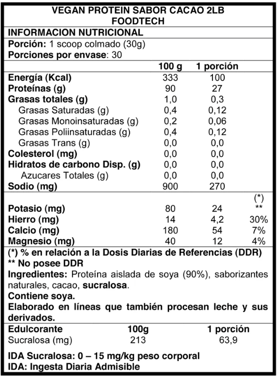 Proteina Vegano 2lb Foodtech - Vainilla Ice Cream