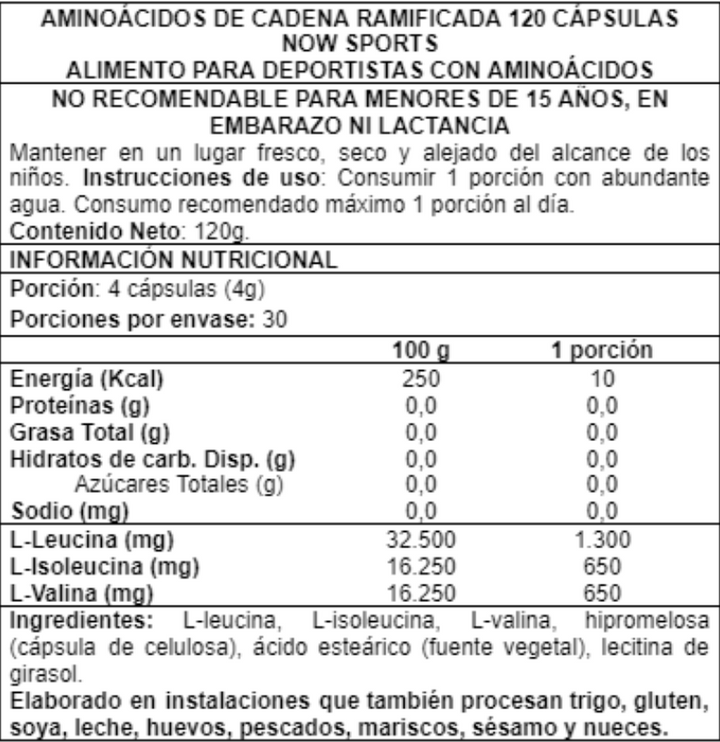 Branched-Chain Amino 120 caps - Now Foods