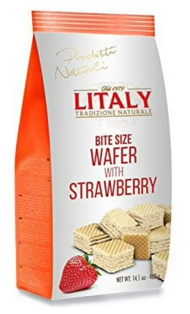 Bite size wafers - Obleas tamaño bocado con frutilla 400 gr