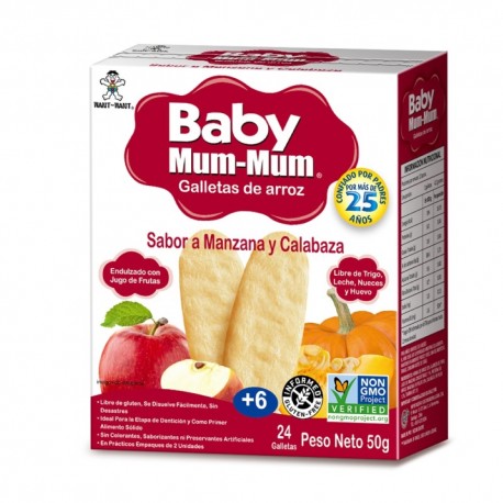 Baby Mum Mum - Galleta arroz sabor manzana y calabaza