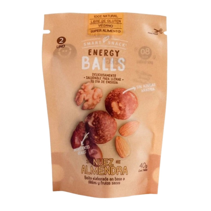 Smart Snack - Energy balls Nuez Almendras (vegano, sin gluten) 40gr