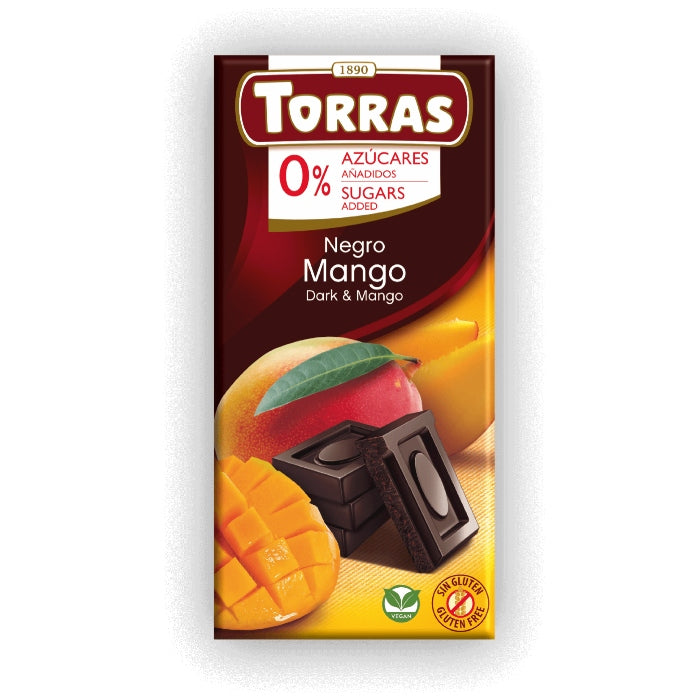 Torras - Chocolate negro mango (sin azúcar o gluten) 75g