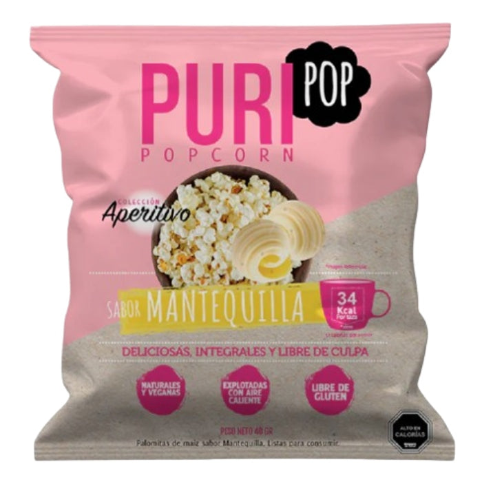 Puripop - Colección aperitivo sabor Mantequilla (veganas, sin gluten) 40g