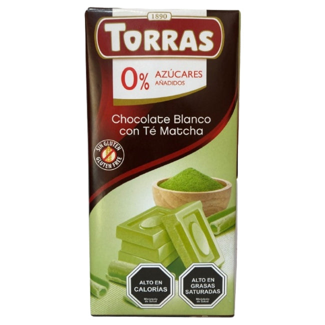 Chocolate Blanco con Té Matcha 0% Azúcar 75g