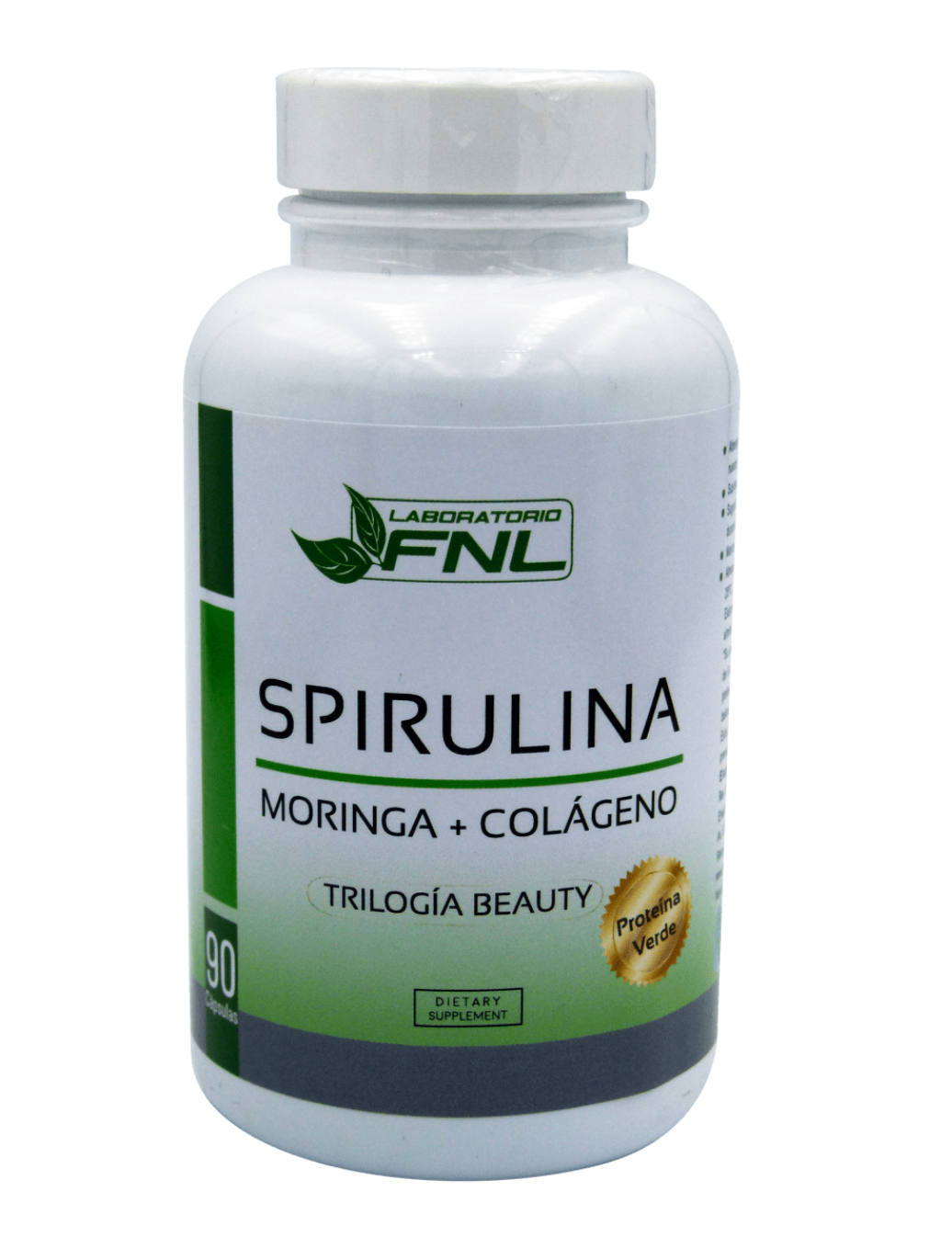 Laboratorio FNL - Spirulina 90 capsulas - Spirulina Moringa y Colageno