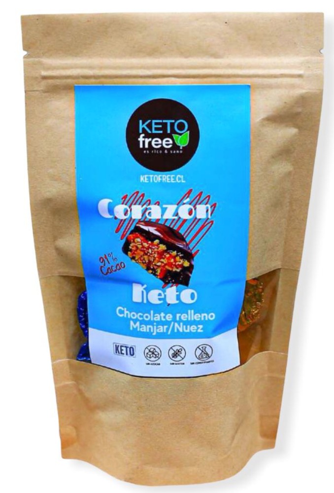 Corazón Keto relleno Manjar/Nuez 3Unids.