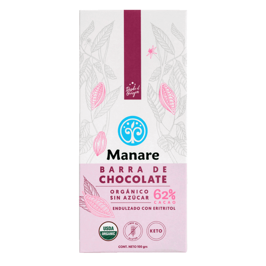 Barra de Chocolate Keto 62% cacao 100g