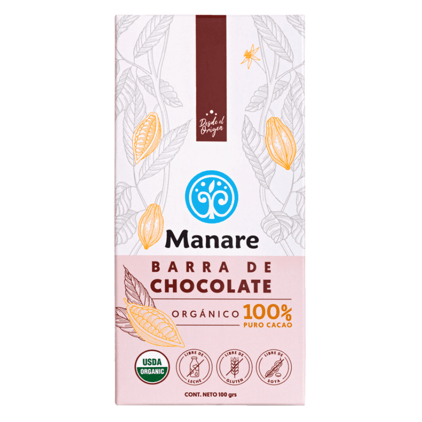 Barra de Chocolate 100% Cacao Org. 100g