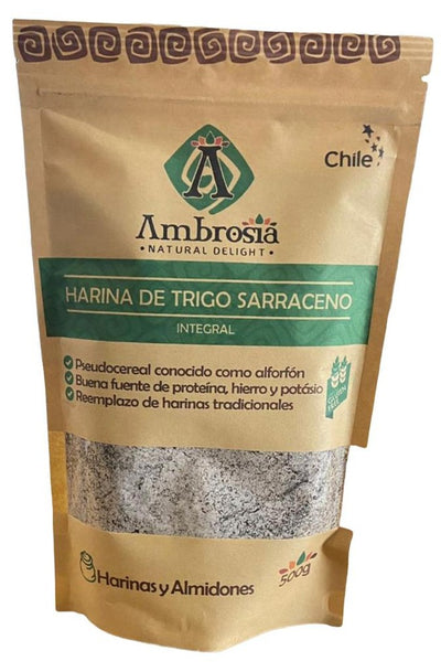 Ambrosia - Harina de trigo Sarraceno sin gluten 500g - buckwheat