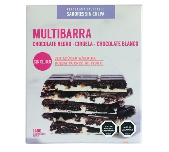 Multibarra Chocolate negro, Ciruela y Chocolate blanco (sin azúcar o gluten)