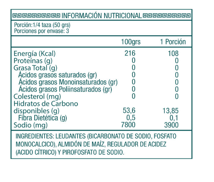 Polvo de hornear (sin gluten) 150g