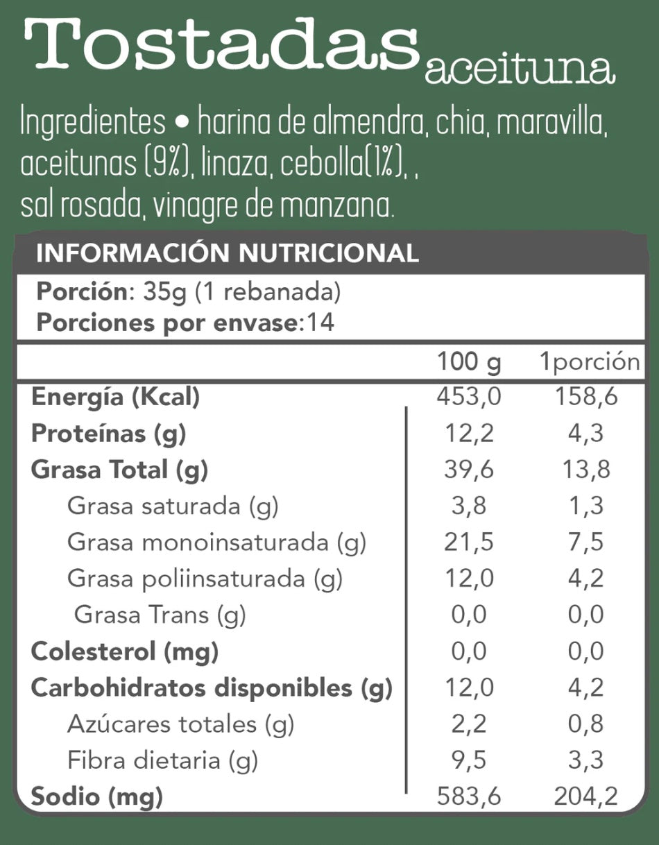 Tostadas Aceituna Cebolla Keto 140g