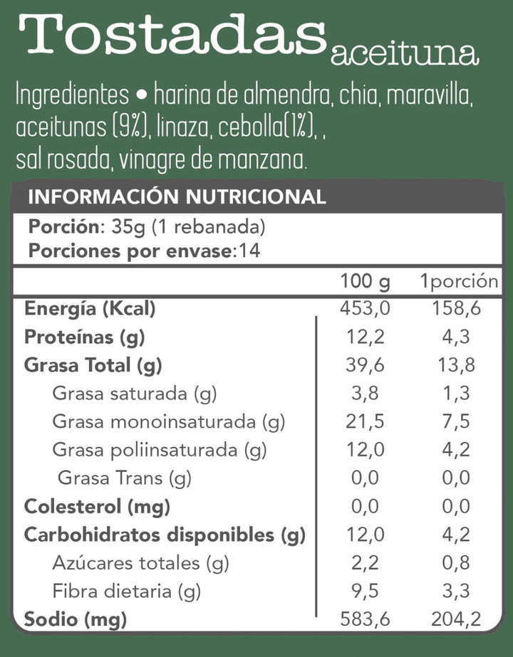 Tostadas Aceituna Cebolla Keto 140g