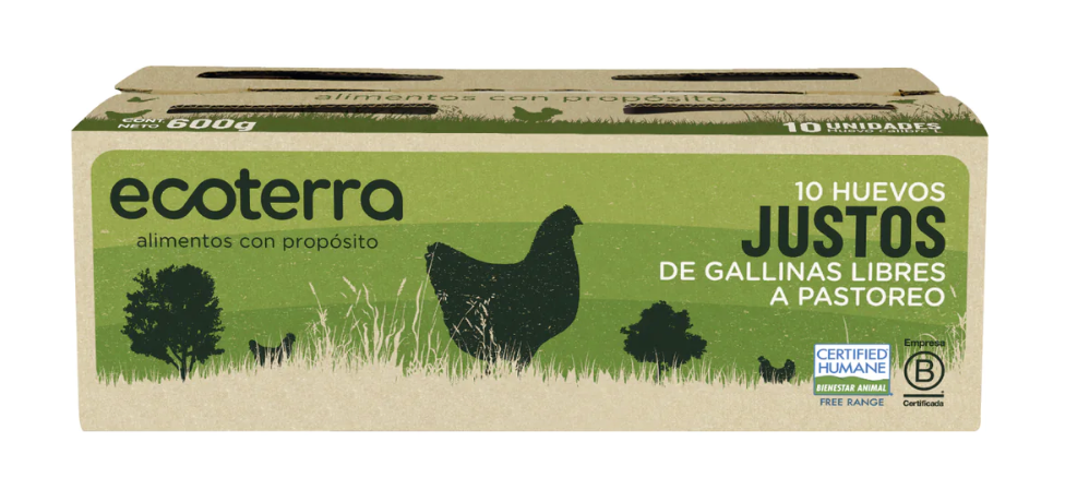 Ecoterra · Huevos color Gallinas libres 10 unid.