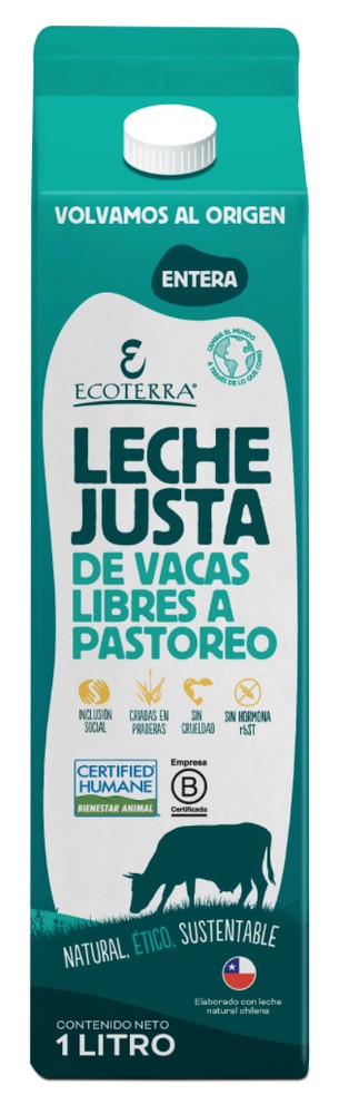 Leche entera de Vacas libres pastoreo 1L