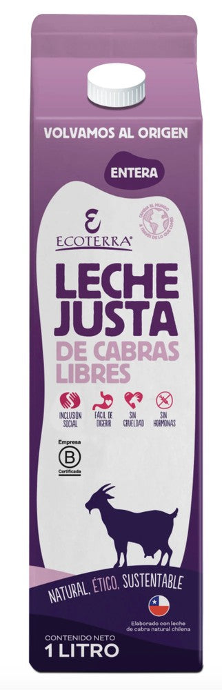 Ecoterra · Leche entera de Cabras libres 1 Lt.