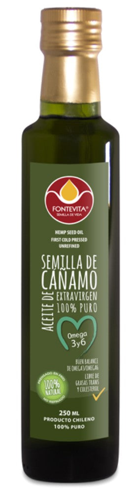 Fontevita - 100% aceite de Cáñamo (extra virgen, prensado en frío) 250 ml
