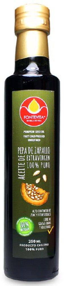 Fontevita - 100% aceite de pepa de Zapallo (extra virgen, prensado en frío) 250 ml