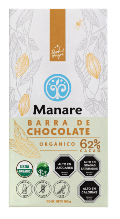 Barra de Chocolate 62% cacao Org. 100g