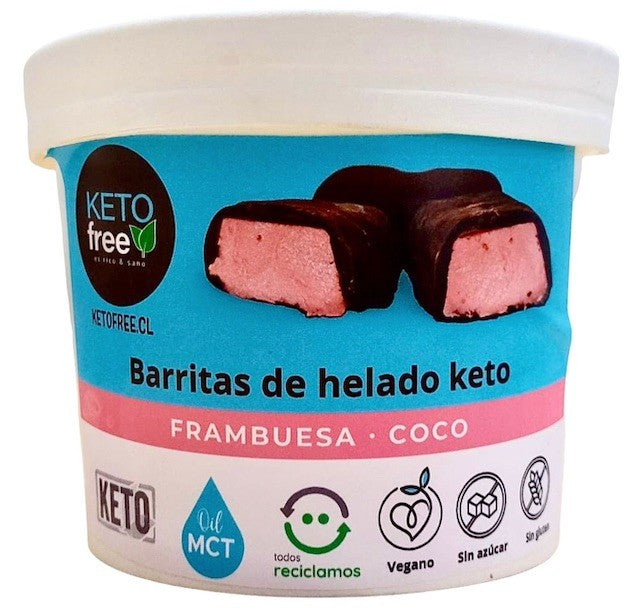 Keto Free - Helado en barra KETO Frambuesa Coco (sin gluten)