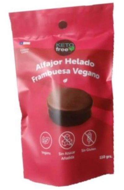 Alfajor Helado KETO Frambuesa (vegano, sin gluten) 110g