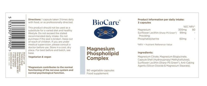 Biocare - Complejo Fosfolípidos de Magnesio 90 Caps