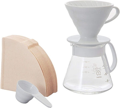 Hario - Cafetera V60-02 Ceramica blanco - dripper con filtro