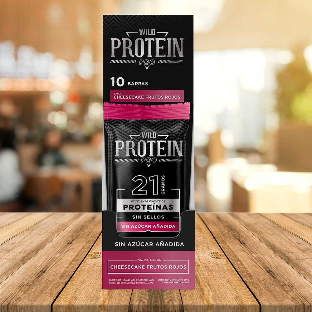 Barrita Wild Protein Pro Berries Cheesecake 10 uds.