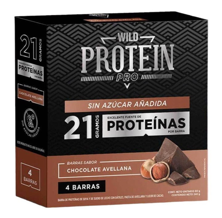 Wild Foods - Barrita Wild Protein Pro-Chocolate Avellana 4 uds.