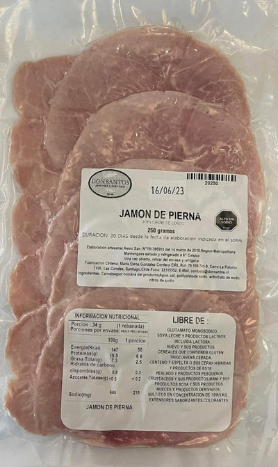 Don Santos · Jamón pierna laminado 250g - solo 100% Carne de cerdo