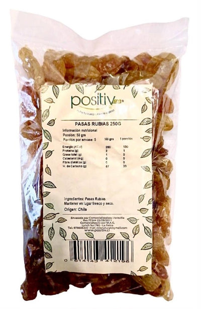 Positiv · Pasas rubias 250g