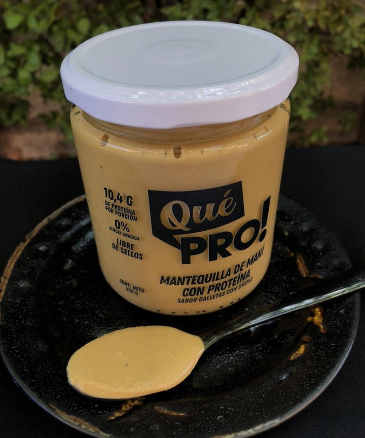 QUE PRO - Mantequilla de maní proteica (sin azúcar) 450g - alta en proteínas