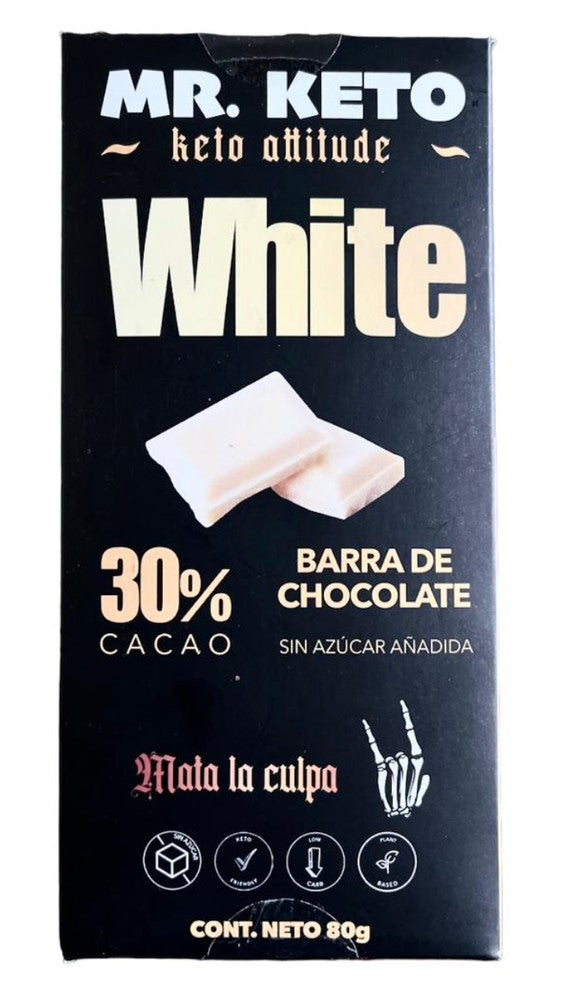 Mr. Keto - Barra KETO Chocolate White 80g - chocolate blanco