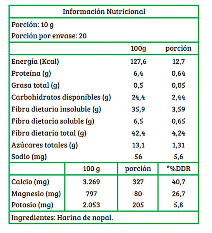 Nopal en polvo 100% natural 200g