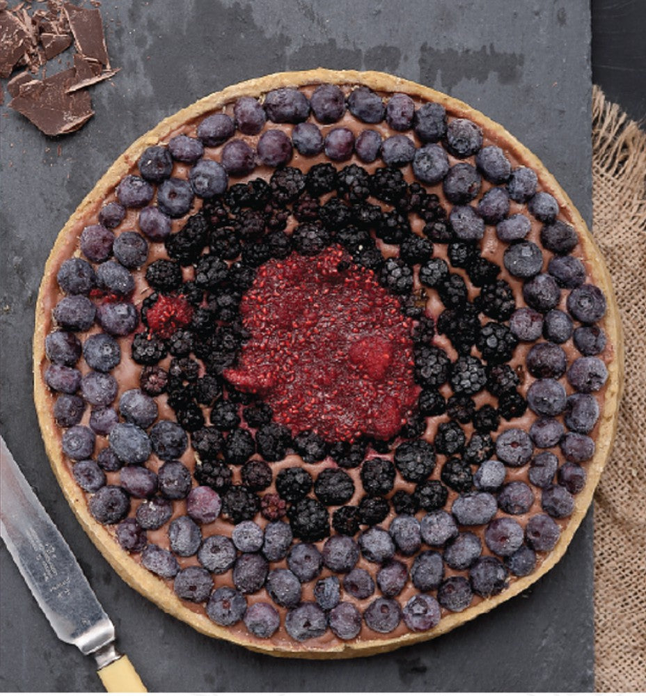 Tarta Vegana de Chocolate Berries (sin gluten, bajo en azúcar)