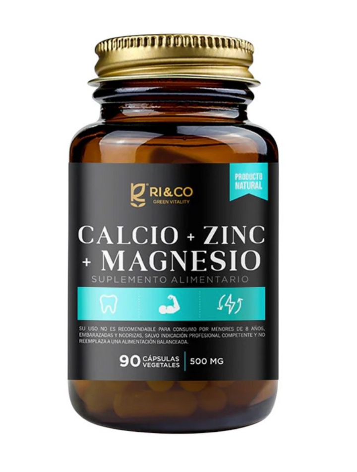 Calcio + Zinc + Magnesio 500mg (90 cápsulas)