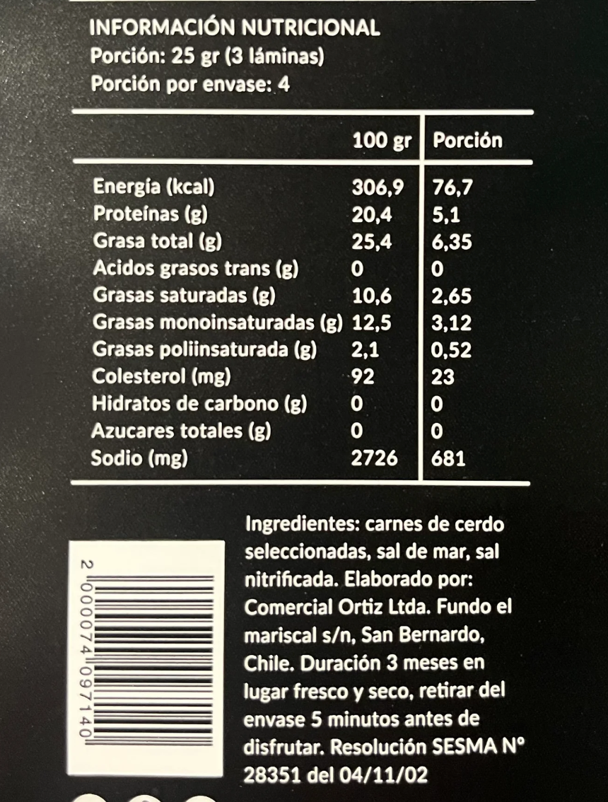 Jamon serrano 100g