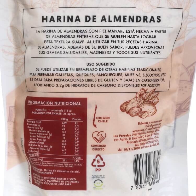 Harina de Almendras con Piel 400g