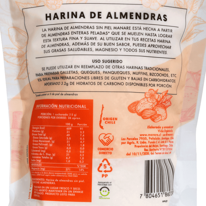 Harina de Almendras Sin Piel 400g