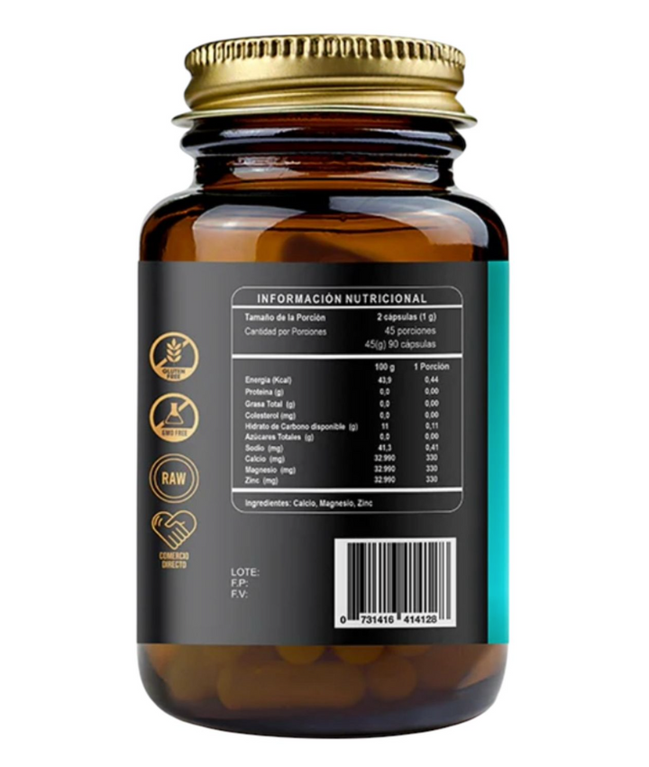 Calcio + Zinc + Magnesio 500mg (90 cápsulas)