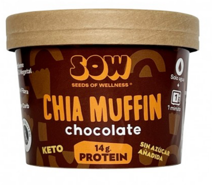 Sow - Chia muffin chocolate keto (sin gluten) 14g proteina